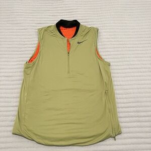 Nike Golf Dri Fit Vest Mens Sz M Green 1/4 Zip Pullover Sleeveless‎ Aeroswift